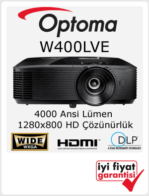 uygun fiyata wxga hd dlp projeksiyon OPTOMA W400LVE
