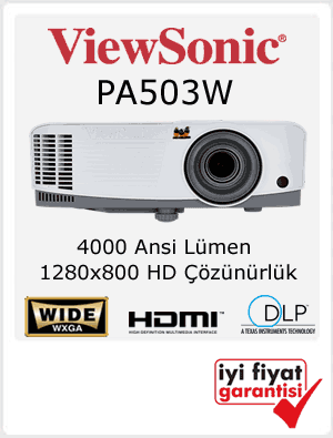 uygun fiyata wxga hd projeksiyon viewsonic PA503W