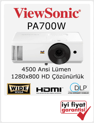 uygun fiyata wxga hd projeksiyon viewsonic PA700W