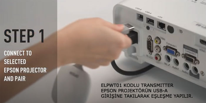 epson elpwp10 kablosuz sunum sistemi kullanımı adım1