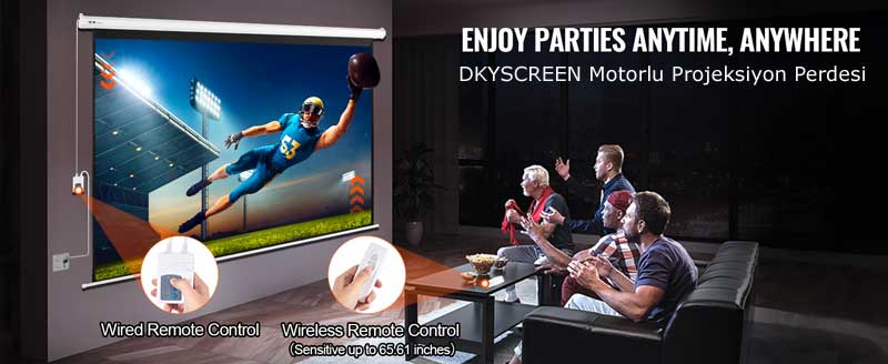 Dkyscreen DM-30 motorlu perde ev sinemasında kullanım