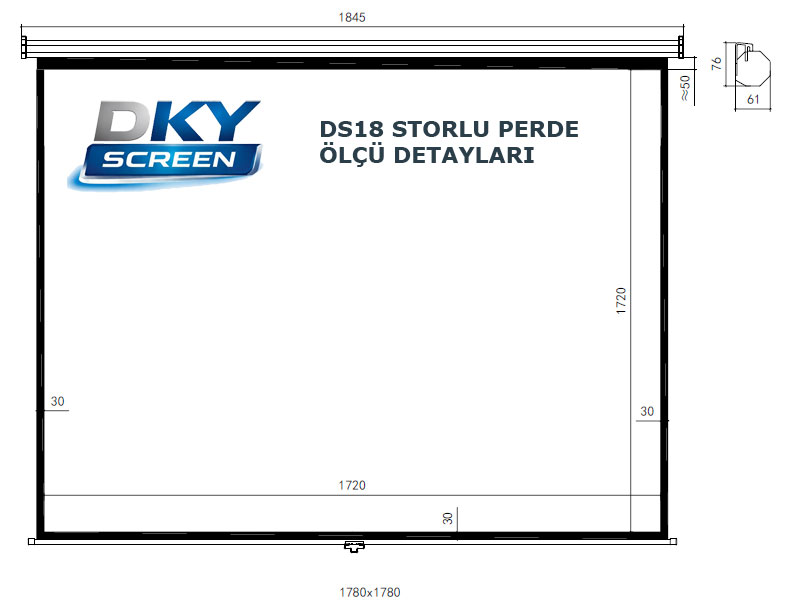 Dkyscreen DS18 storlu projeksiyon perde detaylar