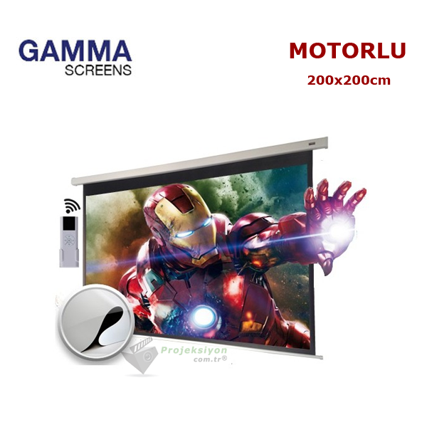 gamma screens 200x200 motorlu projeksiyon perdesi