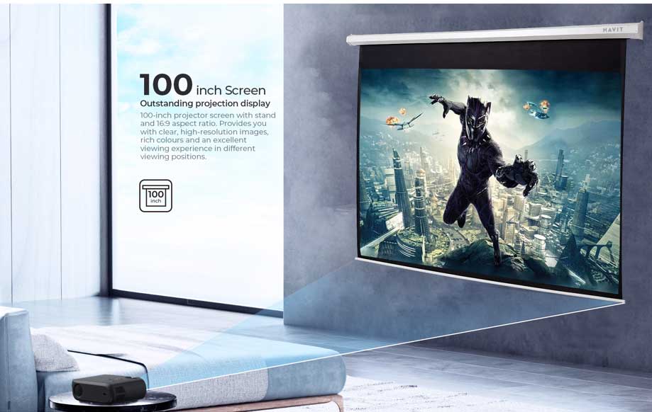havit ps100e 100 inch motorlu projeksiyon perdesi