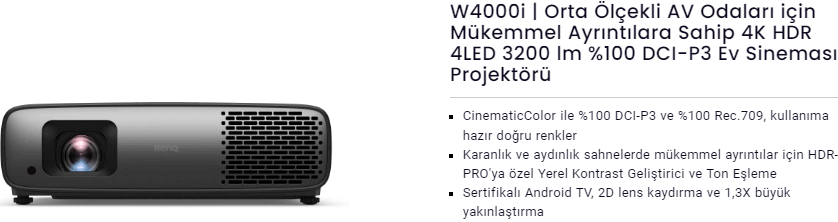 benq w4000i 4k projeksiyon tanıtım