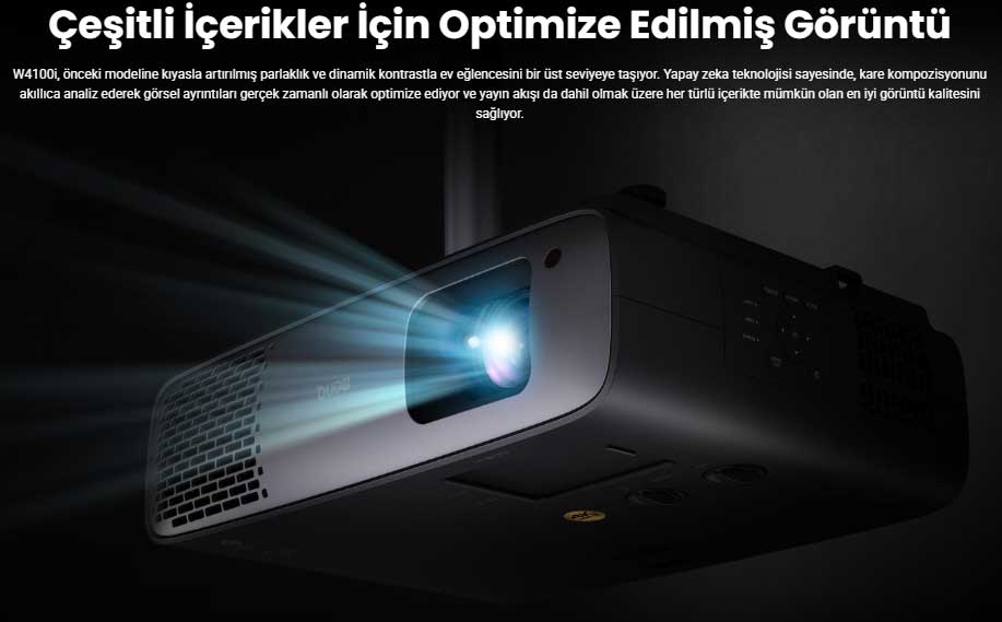 benq w4100i 4k android projeksiyon tavana asılabilir