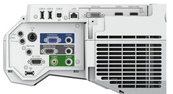 epson eb-1470ui kisa mesafe interaktif projeksiyon cihazi arka panel bağlantılar