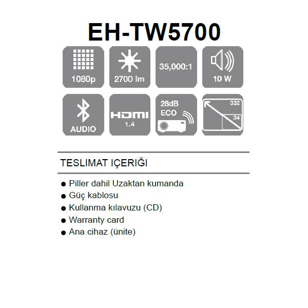 epson tw5700 kutu icindekiler