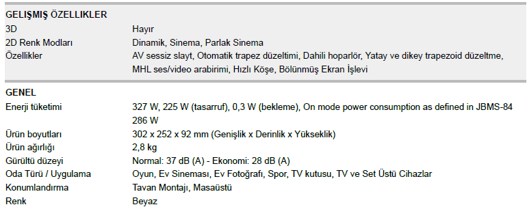 epson eh-tw750 ev sinema projeksiyon