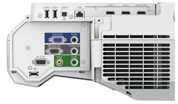 epson eb-700u kisa mesafe ev sinema projeksiyonu arka panel ve baglantilar