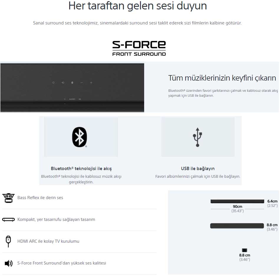 sony ht-sf350 ev sinema soundbar ses sistemi