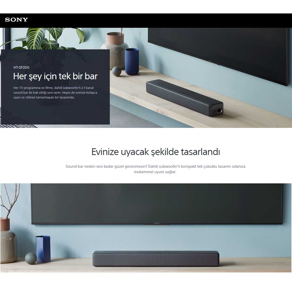 sony sf200 soundbar ses sistemi