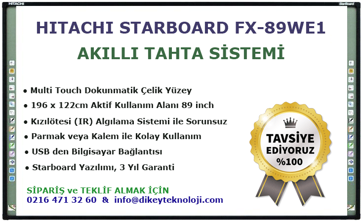 hitachi starboard fx-89we1 akıllı tahta resmi