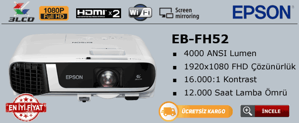 Full HD kablosuz projeksiyon sistemi Epson FH52