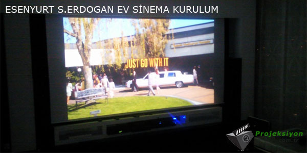 Esenyurt S.Erdogan Ev Sinema Odası Projektör Sistemi Kurulum Fotograf