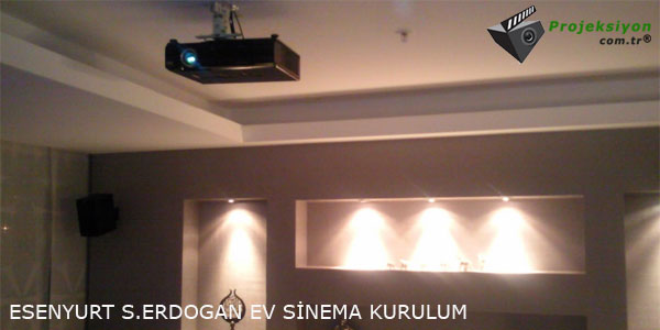Esenyurt S.Erdogan Ev Sinema Odası Projektör Sistemi Kurulum Fotograf